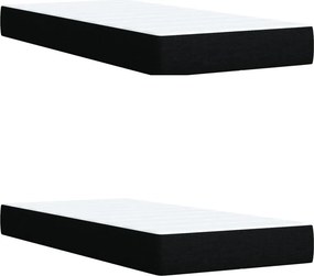 vidaXL Κρεβάτι Boxspring με Στρώμα Μαύρο 200x200 εκ. Υφασμάτινο