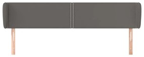 vidaXL Κεφαλάρι με Πτερύγια Γκρι 183x23x78/88 εκ. Συνθετικό Δέρμα