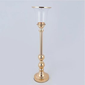 Κηροπήγιο Μεταλλικό 752-24087 15x64cm Gold Estheti Home Μέταλλο