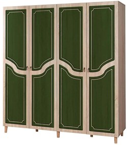 Ντουλάπα Τετράφυλλη Imaj 863SPH4229 180x52x192cm Oak-Green Four Door