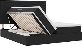 vidaXL Κρεβάτι Αποθήκης Μαύρο 180 x 200 cm Βελούδο