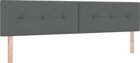 vidaXL Κρεβάτι box spring με στρώμα Σκούρο Γκρι 200 x 200 cm Ύφασμα