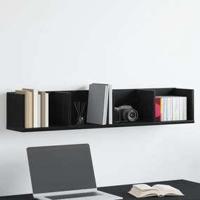 vidaXL Ράφι Τοίχου CD Μαύρος Δρυς 100x18x18 εκ Επεξεργασμένο Ξύλο