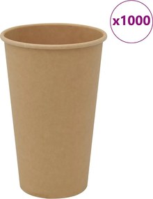 vidaXL Χάρτινα κύπελλα καφέ 1000 τεμάχια 16oz 400ml καφέ