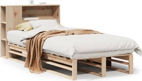 vidaXL Κρεβάτι Βιβλιοθήκη Χωρίς Στρώμα 100x200 εκ Μασίφ Πεύκο