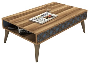 Intrahome ΤΡΑΠΕΖΙ ΣΑΛΟΝΙΟΥ ΜΕΛΑΜΙΝΗΣ .02 ΚΑΡΥΔΙ & ΠΛΑΙΝΑ ΓΑΛΑΖΙΑ 105x60x36.6Υεκ. intraho-1645891