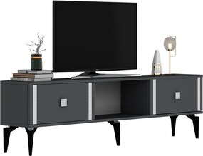 Stewehome Έπιπλο τηλεόρασης λευκό ασημί 44x29x150 cm