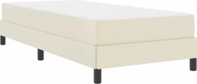 vidaXL Σκελετός Κρεβατιού με στρώμα Κρεμ 100 x 200 cm ύφασμα