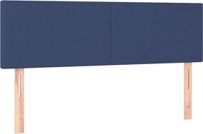 vidaXL Κρεβάτι Boxspring με Στρώμα Μπλε 140x190 εκ. Υφασμάτινο