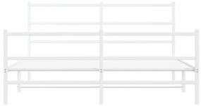 Πλαίσιο Κρεβατιού με Κεφαλάρι/Ποδαρικό Λευκό 150x200 εκ Μέταλλο - Λευκό