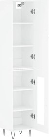 vidaXL Ντουλάπι Λευκό 34,5 x 34 x 180 εκ. από Επεξεργασμένο Ξύλο