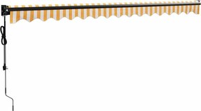 vidaXL Τέντα Πτυσσόμενη Αυτόματη Κίτρινο / Λευκό 4 x 3 μ.