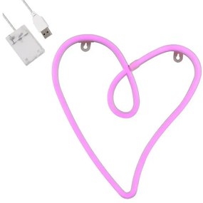 Διακοσμητικό Φωτιστικό Neon Led Ροζ Calligraphic Heart 78594 Globostar-78594-Ροζ 78594