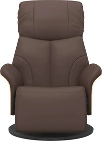 vidaXL Πολυθρόνα Ανακλινόμενη με Υποπόδιο Καφέ από Συνθετικό Δέρμα