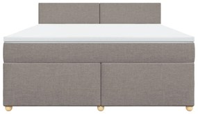 Κρεβάτι Boxspring με Στρώμα Taupe 180x200 εκ. Υφασμάτινο - Μπεζ-Γκρι