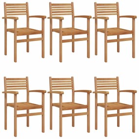 vidaXL Καρέκλες κήπου που σωριάζονται 6 pcs Καφέ 55.5 x 55.5 x 90 εκ.