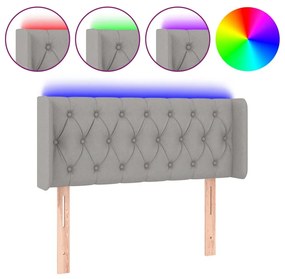 Κεφαλάρι Κρεβατιού LED Ανοιχτό Γκρι 103x16x78/88 εκ. Υφασμάτινο - Γκρι