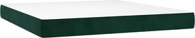 vidaXL Κρεβάτι Boxspring με Στρώμα Σκούρο Πράσινο 160x200εκ. Βελούδινο