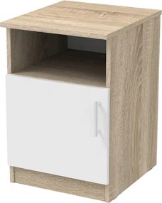 Κομοδίνο Galdi pakoworld σε sonoma-λευκή απόχρωση 40x45x60εκ