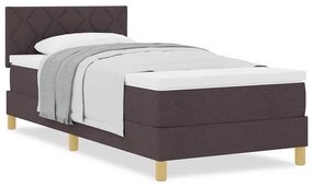 vidaXL Κρεβάτι box spring με στρώμα με στρώμα Σκούρο καφέ Σκούρο καφέ