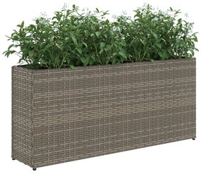 vidaXL Ζαρντινιέρες Κήπου 2 Γλάστρες 2 τεμ Γκρι 90x20x40εκ. Συνθ Ρατάν
