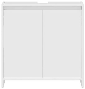 vidaXL Ντουλάπι Νιπτήρα Γυαλιστερό Λευκό 60 x 33 x 61 εκ. Επεξ. Ξύλο