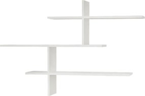 Ραφιέρα τοίχου Leo Megapap χρώμα λευκό 123x22x80εκ.