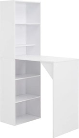 vidaXL Τραπέζι Μπαρ με Ράφι Λευκό 115 x 59 x 200 εκ.