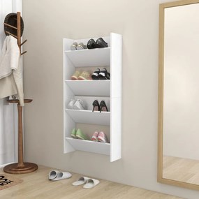 vidaXL Παπουτσοθήκες Τοίχου 2 τεμ. Λευκές 60x18x60 εκ. από Μοριοσανίδα