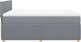 vidaXL Κρεβάτι Boxspring με Στρώμα Ανοιχτό Γκρι 140x200 εκ. Υφασμάτινο