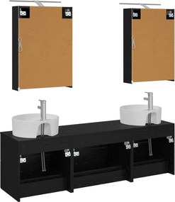 vidaXL Σετ Επίπλων Μπάνιου 5 pcs Μαύρη Δρυς