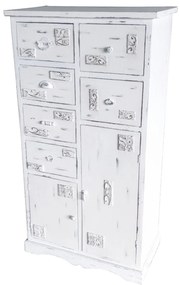 Σιφονιέρα DKD Home Decor Ξύλο Λευκό Φθαρμένο (69 x 38 x 130 cm)