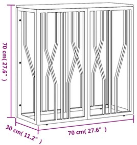 vidaXL Τραπέζι Κονσόλα Ασημί Ανοξείδωτο Ατσάλι & Μασίφ Ανακ. Ξύλο