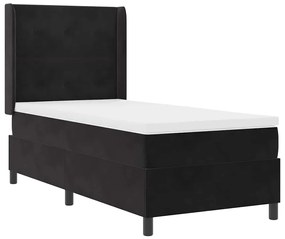 vidaXL Κρεβάτι Box Spring LED με Στρώμα Μαύρο 80 x 200 cm Βελούδο