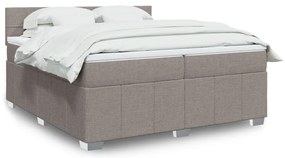 vidaXL Κρεβάτι Boxspring με Στρώμα Taupe 200x200 εκ. Υφασμάτινο