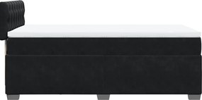 vidaXL Κρεβάτι Boxspring με Στρώμα Μαύρο 90x200 εκ. Βελούδινο