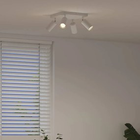 vidaXL Σποτ οροφής με προβολείς Λευκό 26 x 26 x 16 εκ Μέταλλο