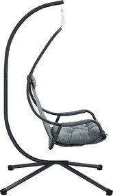 vidaXL Κρεμαστή καρέκλα αυγό Ανθρακί 94 x 107 x 196,5 εκ. Ατσάλι