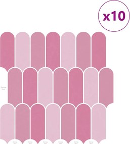 vidaXL Πλακάκι Φτερού 10 τεμ. Ροζ 30 x 30 cm Πολυουρεθάνη και PET