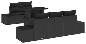 vidaXL Σετ Καναπέ Κήπου με μαξιλάρι 6 pcs Μαύρο 100 x 55 x 73 εκ