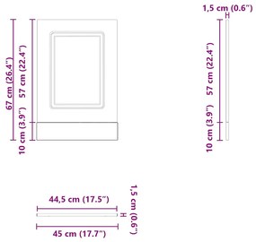 Πίνακας πλυντηρίου πιάτων "Kalmar" Παλιό ξύλο 45x1,5x67 cm - Καφέ