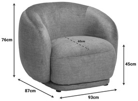 Πολυθρόνα Freya ύφασμα σε μελί απόχρωση 93x87x76εκ 93x87x76 εκ.