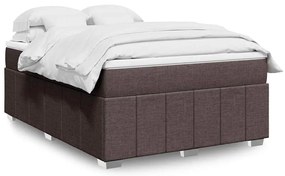 vidaXL Κρεβάτι Boxspring με Στρώμα Σκούρο Καφέ 140x190 εκ. Υφασμάτινο