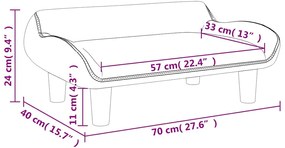 vidaXL Καναπές Παιδικός Μπλε 70x40x24 εκ. Βελούδινος