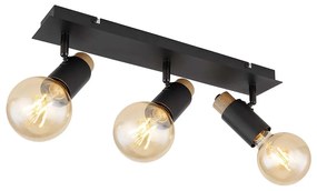 Απλίκα Globo Lighting Matti 54045-3 Μαύρο-Ξύλο