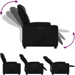 vidaXL Πολυθρόνα Ανακλινόμενη Ηλεκτρική Μαύρη από Συνθετικό Δέρμα