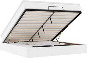 vidaXL Οθωμανικό κρεβάτι με στρώματα Λευκό 200x200cm Faux Leather