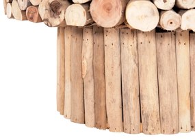 ΤΡΑΠΕΖΙ ΣΑΛΟΝΙΟΥ ΣΤΡΟΓΓΥΛΟ SPARROW HM9963 DRIFTWOOD--ΓΥΑΛΙ Φ65x51,5Υεκ.