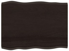 vidaXL Επιφ Τραπεζιού Σκ Καφέ 80x60x2εκ. Επ Μασίφ Ξύλο Δρυός Live Edge