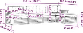 vidaXL Σειρά Καναπέ Εξωτερικού 5 pcs Λευκό και Κρεμ